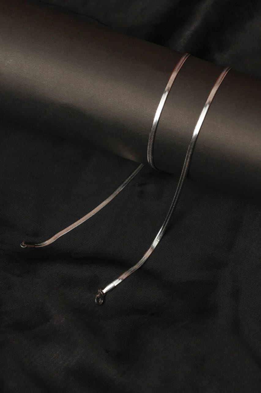 Flat, Silky Silver Snake Chain