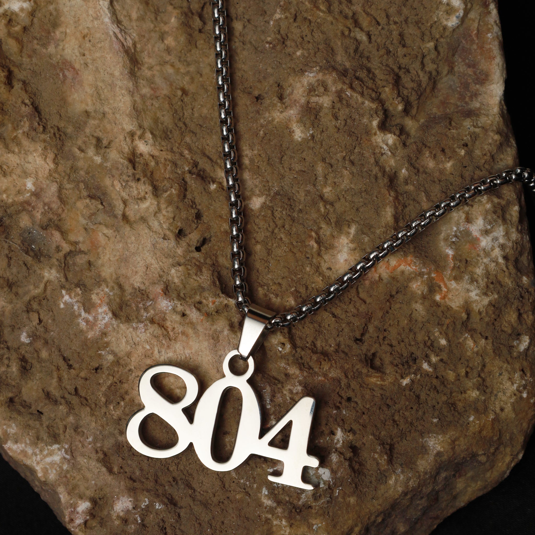 Silver Chain with '804' Pendant