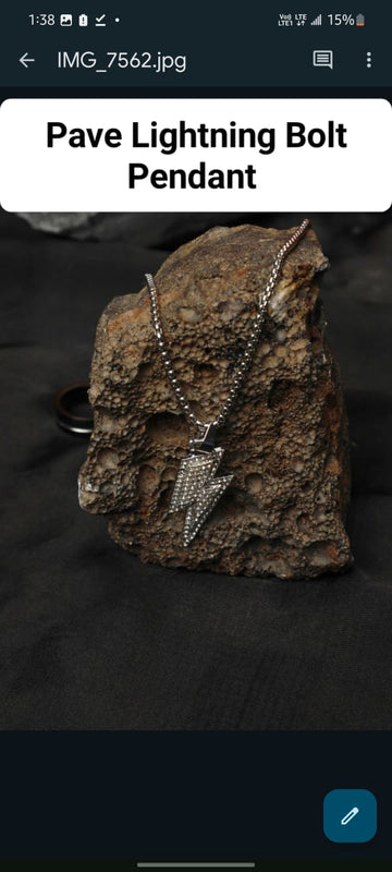 Pave Lightning Bolt Pendant